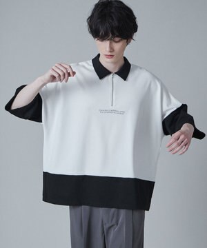  ドルマンポンチハーフジップT（S）