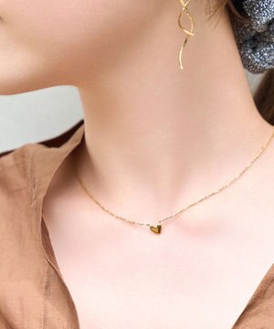  【金属アレルギー対応】スリークハートネックレス　ゴールド/サージカルステンレス