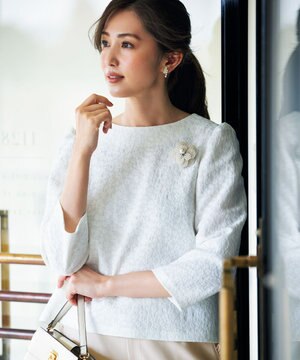  【KUMIKYOKU NAVY】フラワージャガード ブラウス