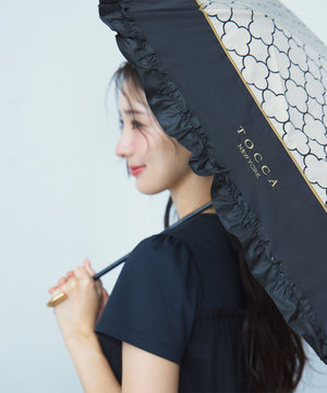 【晴雨兼用・UVカット100%生地】TOCCA CLOVER UMBRELLA 折り畳み傘 収納バッグ付き