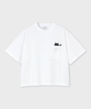  キャットプリント 半袖Tシャツ