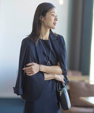  【洗える・吸水速乾】セオアルファピケストライプ テーラード ジャケット