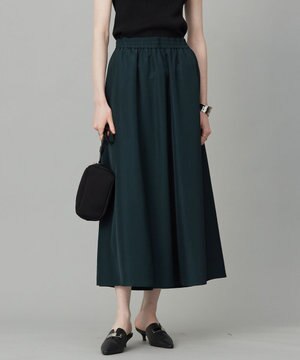  【UVケア・速乾・洗える】シルクエステルタフタ フレアスカート