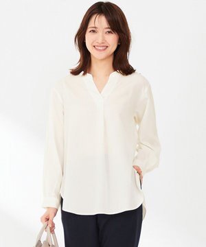  【AIコラボ】スタンドカラースキッパー ブラウス