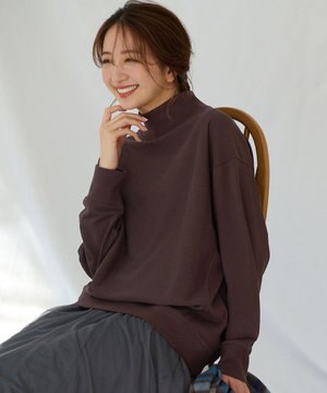 【洗濯機可】ミニ裏毛モックネックプルオーバー