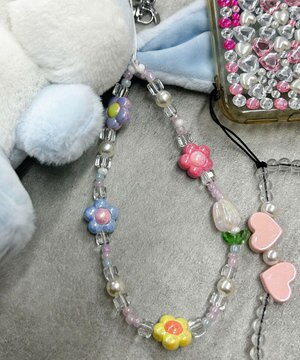  ビーズストラップキーホルダーC