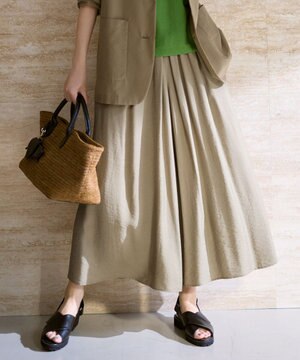  【カタログ掲載・ご好評アイテム・累計2500本・新色追加・ウエストゴム・セットアップ対応】エアリーツイルキュロット パンツ