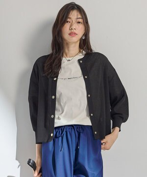  シアーニットショートカーディガン