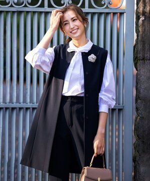 【KUMIKYOKU NAVY】コンフォータブルドレープ ジレ