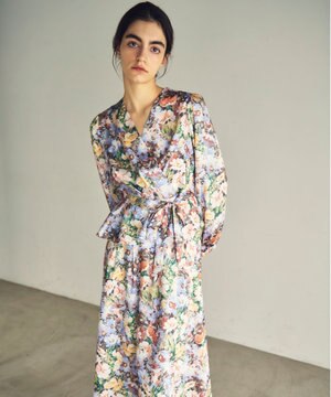  グラデフラワープリントトップ