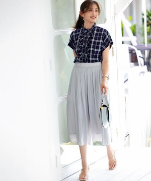  【秋のNEWカラー追加】ギャザーライトデシン パンツ