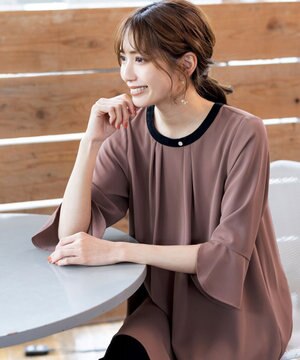  【洗える】花びらスリーブチュニック