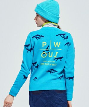 【こだわりシルエット/手洗い可】【WOMEN】フォックスモチーフニット