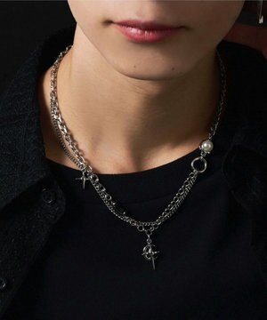  MモチーフMIXチェーンネックレス