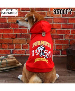  スヌーピー カレッジロゴ パーカー 《レッド》 中型犬 大型犬
