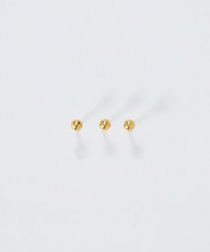  【金属アレルギー対応】3setメタルピアス　ゴールド/サージカルステンレス