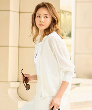  【SHIHOさん着用・持ち運びに最適・大人の抜け感】ライトメッシュジップ パーカー