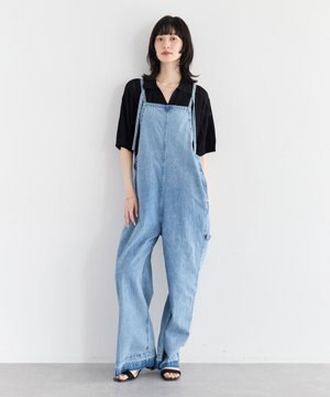  綿麻デニムサロペット