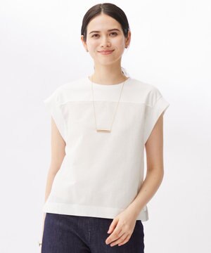  リネンサッカーコンビブロッキング カットソー