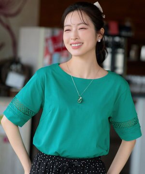  「サマケア」レーススリーブトップス