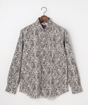  【キングサイズ・LIBERTY・綿100％】リバティペイズリープリントコーデュロイ シャツ