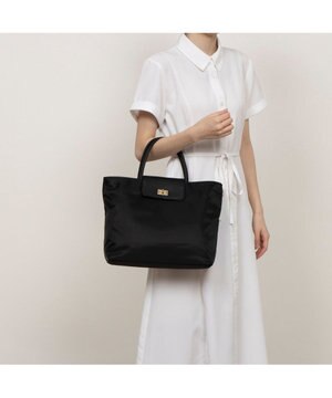 VERYコラボ　ペルケ perche / 牛革フラップナイロントートバッグ