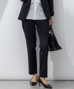  【セットアップ対応/洗える】ストレッチシャンブレー テーパード パンツ