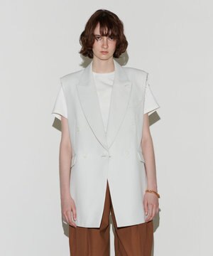 ウールポリエステルツイル ジレ