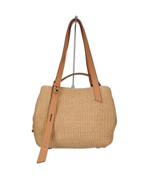  【LORISTELLA】ラフィアデイリー トートバッグレザーハンドル