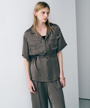  ライトダブルサテン シャツジャケット