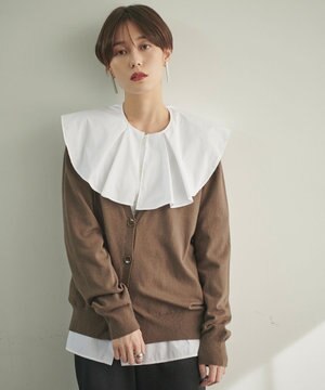 【洗える】柔らかしっとりウールビスコースカーディガン