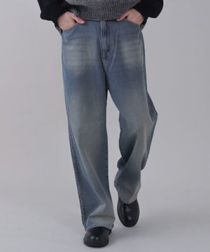  【ユニセックス着用ITEM/SMLサイズ展開/ウエスト調整可】バギーデニムパンツ