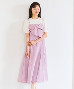 【洗える】リボン キャミドレス