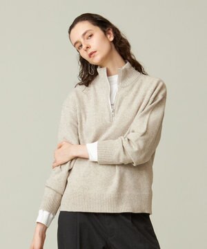  【UNISEX】NEW ENGLAND ハーフジップニット