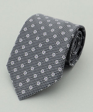  【日本製】西陣ネクタイ_グレー×パープル系