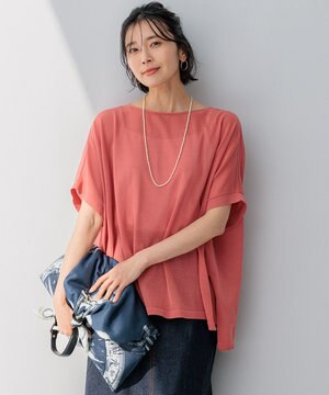  【洗える】ライトシアーニット プルオーバー