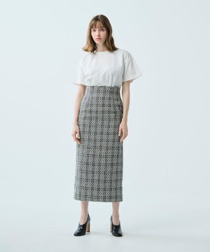 【uncrave WHITE】ツイード チェックスカート