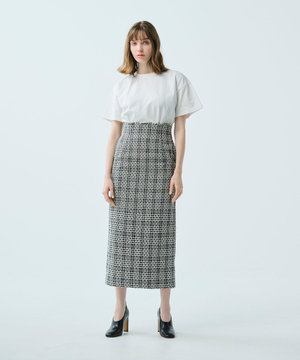 【uncrave WHITE】ツイード チェックスカート