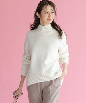 【マガジン掲載】ウールカシミヤブレンドバルキー ハイネック ニット(KL26)