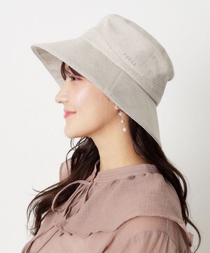  【帽子】フルラ (FURLA) 広つばハット　同色ロゴ刺繍 サイズ調整