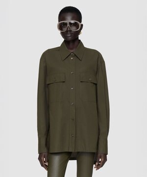  ポプリンコットン　ロングスリーブシャツ