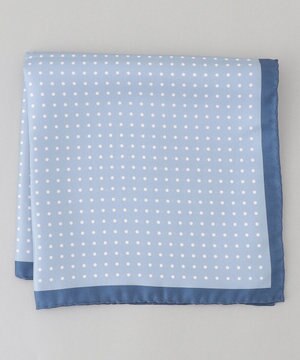  日本製【シルク100％】オリジナル柄チーフ_ドット柄