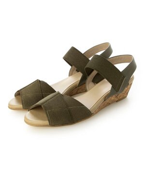  <Riz raffinee>モチーフウェッジソールサンダル