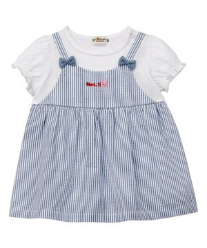  【80-120cm】重ね着風 半袖Tシャツ