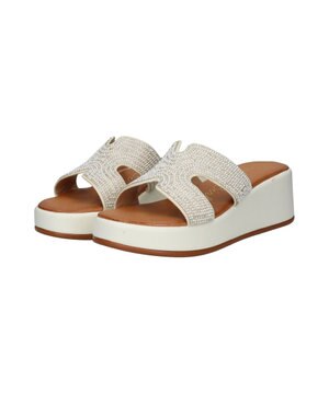  【Bridget Birkin】サイドカットビジューウェッジミュールサンダル