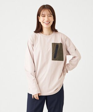 【UVカット・吸水速乾・ストレッチ・軽量 】ＺＩＰポケットＴシャツ（S・Mサイズ）