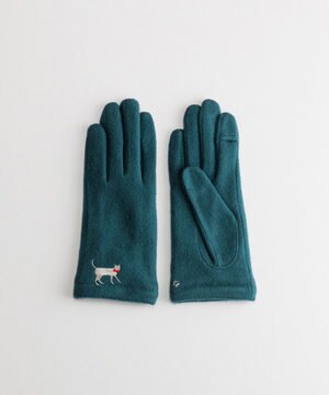  おさんぽねこ刺繍ジャージグローブ(WOMEN)【タッチパネル対応】