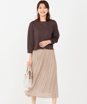  【2SET】トップス×プリーツスカート セット