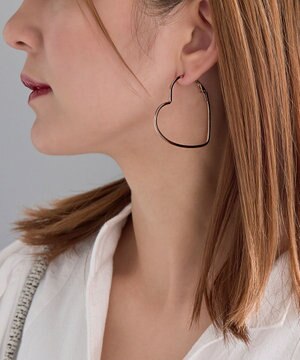  ハートフープピアス　ローズゴールド