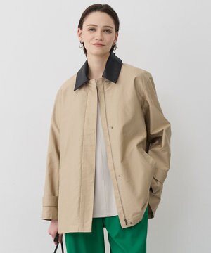  【配色襟取り外し可能】ライトモールスキン キルトライナー付きバーンジャケット